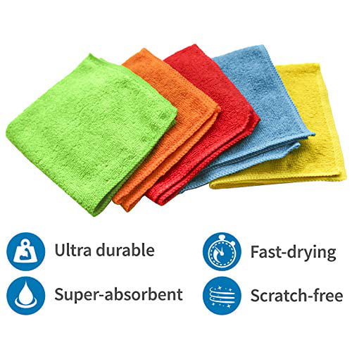 12" x 12" towels,100ct Hometex Microfiber Cleaning Cloths Reusable 