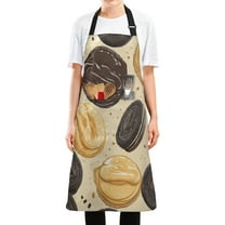 WOBOGO Oreo Cookies Long Apron Waterdrop Resistant with 2 Pockets Cooking Kitchen Chef Apron for Women Men