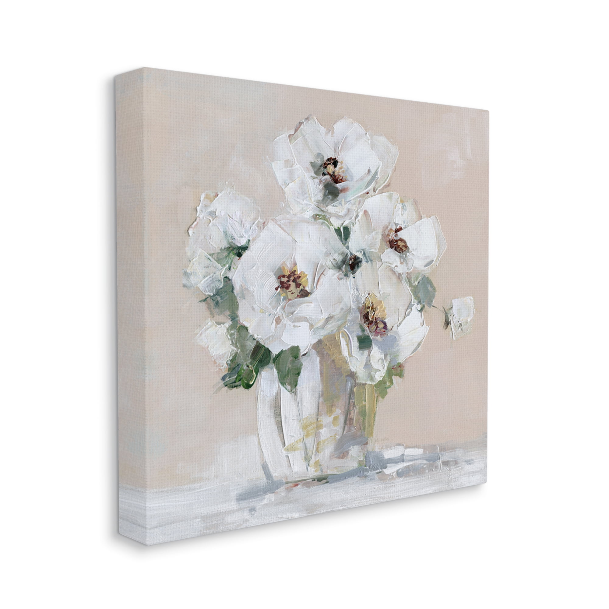 Stupell Industries Traditional Flower Blossom Bouquet Delicate White Petals Painting Gallery Wrapped Canvas Print Wall Art, Design by Sally Swatland