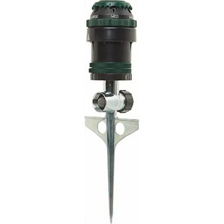 Orbit H2O-6 Gear-Drive Outdoor Hose Watering Lawn Sprinkler on Metal T Spike