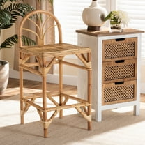 Bali & Pari Natural Rattan BOHO Counter Stool with Seville Design, Dining Room (Set of 1)