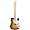 Glarry GTL Semi-Hollow Electric Guitar F Hole SS Pickups Maple Fingerboard White Pearl Pickguard