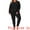 Black, variant on DARING DIVA Women's Plus Size Soft Long Sleeve Pajamas Set 1X Black