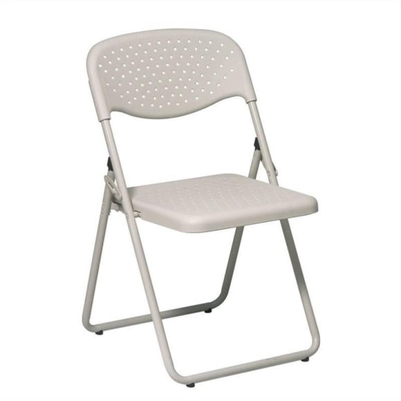 Chaise Pliante avec Siège et Dossier en Plastique Beige et Cadre Beige. (Lot de 4)
