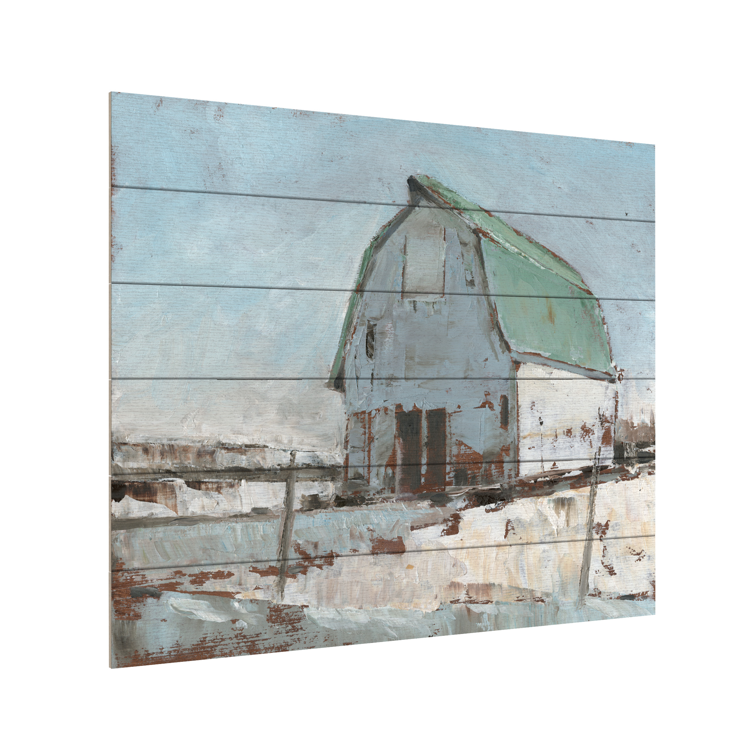 Ethan Harper 'Plein Air Barn I' Wood Slat Art 18x22
