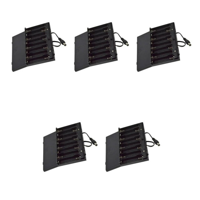 Wisewang AA Battery Box Modification Accessory Small Size Sensitive Power Supply Holder Lighting Equipment DIY Batteries Case black 126.78x71.19x19.38mm 5Set
