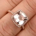thumbnail image 3 of Surprisingly Morganite Engagement Ring 1.75 Carat Cushion Cut Halo Design 10k Rose Gold Anniversary Ring, 3 of 5