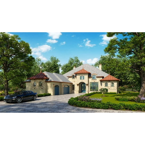 013-4184: Luxury Contemporary 5 Bed, 7 Bath Luxury Home Plan, 3518 Sq Ft: Full Blueprints with License to Build by Home Plan Marketplace - Lesuto