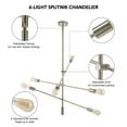 thumbnail image 3 of 32" 6-Light Sputnik Chandelier Adjustable Height Flat or Sloped Ceiling Fixture, 3 of 12