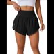 thumbnail image 3 of Pantalones Cortos de Cintura Alta para Mujer, Ideales para Correr, Hacer Ejercicio en el Gimnasio, con Bolsillos Interiores. Negro L, 3 of 9