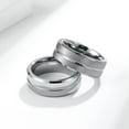 thumbnail image 2 of 8MM Silver Black Tungsten Ring Men's Engagement Party Polished / Brushed Sz 7-12, 2 of 7