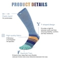 thumbnail image 3 of OpetHome 3 Pairs Colorful Striped Crew Five Toe Socks, Unisex Cotton Split Toe Athletic Socks for Daily Wear Cycling Running Large, 3 of 4