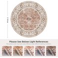 thumbnail image 2 of Boho Vintage Round Rug ft- Faux Wool Dreely Washable Area Rug Small Distressed Throw Rugs Floor Carpet for Door Mat Entryway Bedrooms Laundry (Round - ; Diameter Border ), 2 of 6