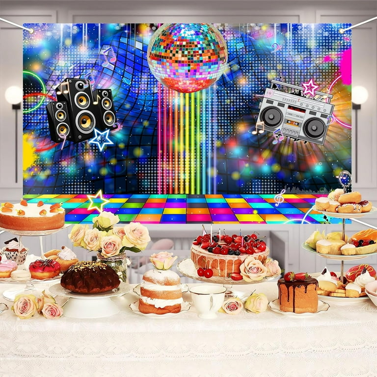 Disco Backdrop, 70s 80s 90s Retro Disco Party Ball Decorations Photography