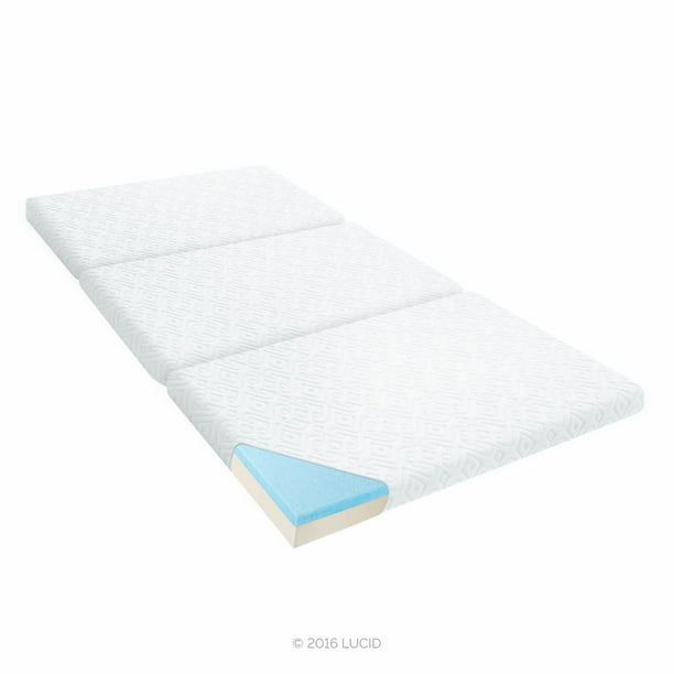 Lucid 3 Inch Folding Gel Memory Foam Floor Mattress Twin Lucid 3 Inch Folding Gel Memory Foam