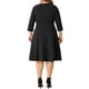thumbnail image 3 of Vestido Plus Size Agnes Orinda para Mujeres, Casual, Invitada de Boda, Trabajo, Midi, Cuello en V Notch, Manga 3/4, Vestidos A-Line 4X Negro, 3 of 6