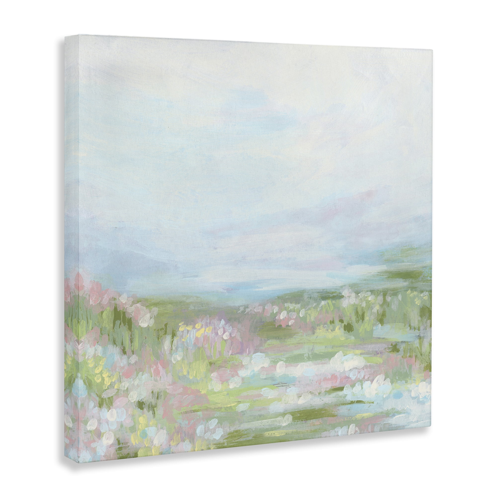 Stupell Industries Pastel Flower Field Landscape & Nature Painting Wrapped Canvas Art Print Wall Art, 36 x 36
