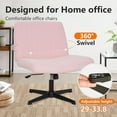 thumbnail image 3 of Criss Cross Chair Armless Cross Legged Office Desk Chair Adjustable Swivel Ergonomic Desk Chair No Wheels U Shaped Backrest with Wide Seat Native Sponge Computer Task Vanity Chair for Home Office, 3 of 6