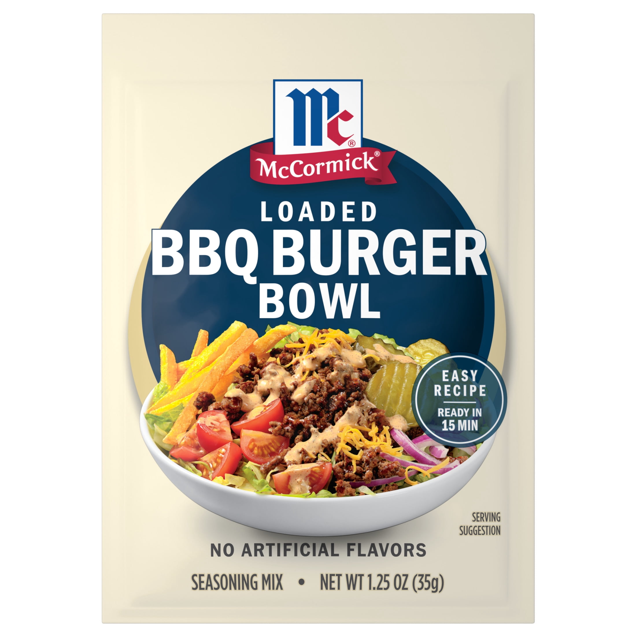 (12 pack) McCormick Loaded BBQ Burger Bowl Seasoning Mix, 1.25 oz Packet