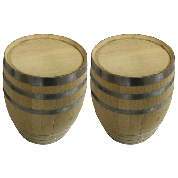 (Set of 2) - 5 Gallon New White Oak Barrel For Aging Whiskey, Bourbon, Wine, Cider, Beer Or As Decor
