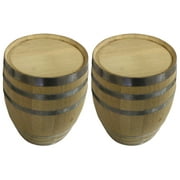 (Set of 2) - 5 Gallon New White Oak Barrel For Aging Whiskey, Bourbon, Wine, Cider, Beer Or As Decor