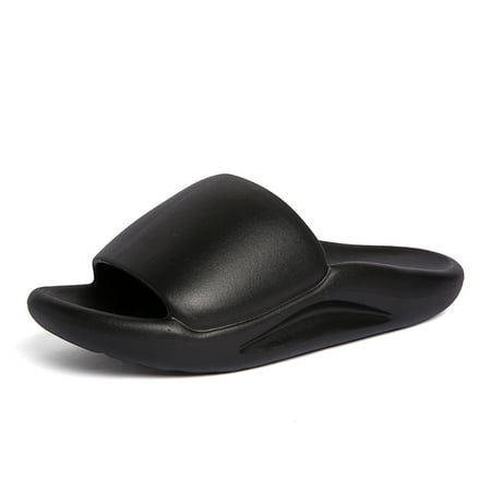

Lopsie Men s & Women s Shower Sandals Leisure Simple Soft Black Sandals US Size 5.5