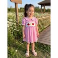 thumbnail image 6 of RUINIXCW Toddler Baby Girl Back to School Dress Kids Kindergarten Outfits Toddler Girl Summer Fall Dress 2 3 4 5 6 Years Apple Pencil Embroidery Doll Collar Short Sleeves Plaid A Line Dress, 6 of 9