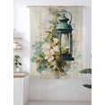 thumbnail image 2 of Sheer Curtains 63 Inch Length, Vintage Oil Light Semi Sheer Curtains Light Filtering Window Treatment, Spring Flowers Leaves Candles Retro Privacy Voile Drapes for Living Room Bedroom 52x63 Inch, 2 of 7