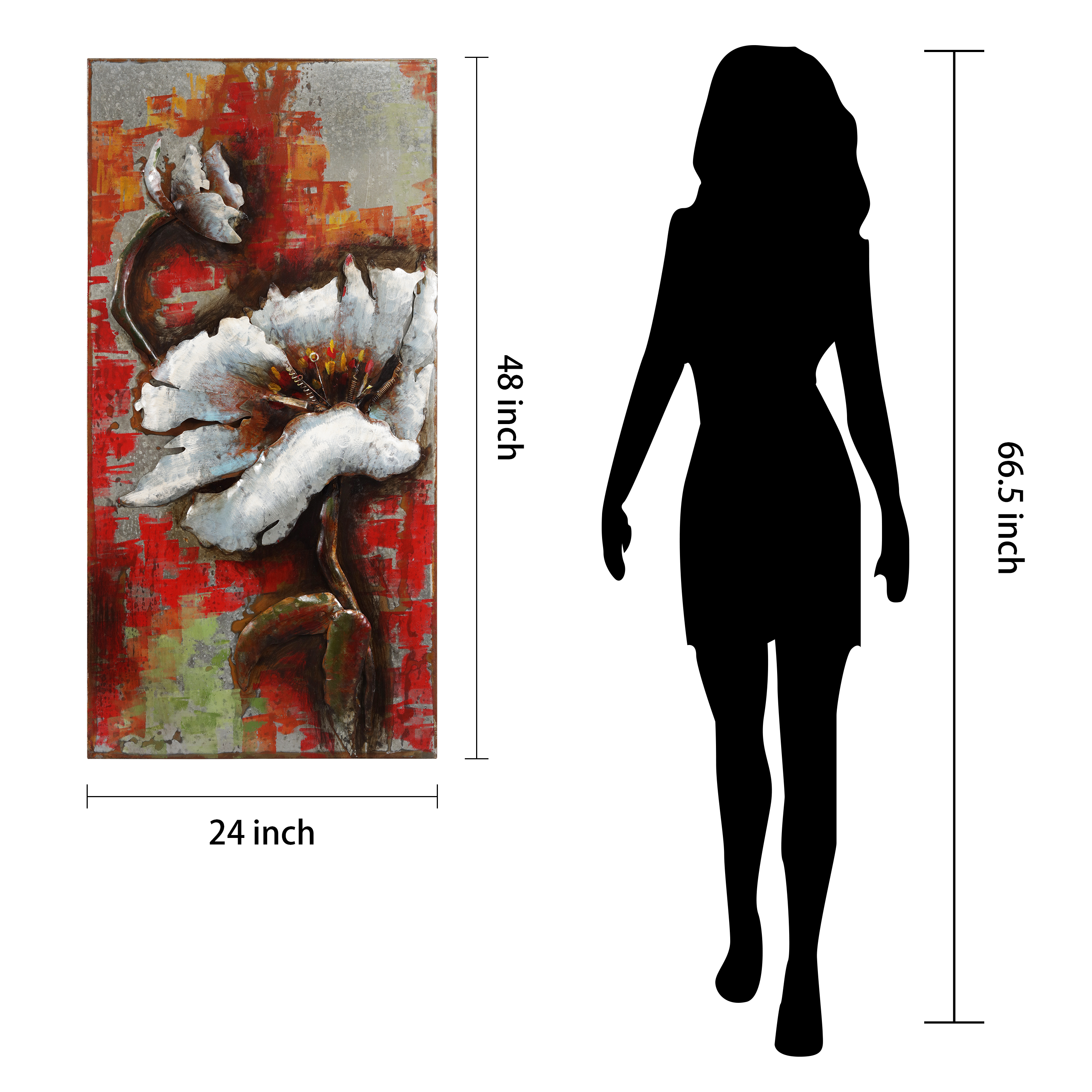 Empire Art "Garden Rose 2" Mixed Media Iron Hand Painted Dimensional Wall Décor