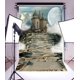thumbnail image 1 of Telón de fondo Fotografía ABPHQTO 150x220cm Castillo de cuento de hadas de ensueño Escalera de piedra al Cielo Nube blanca Luna Cielo azul, 1 of 2