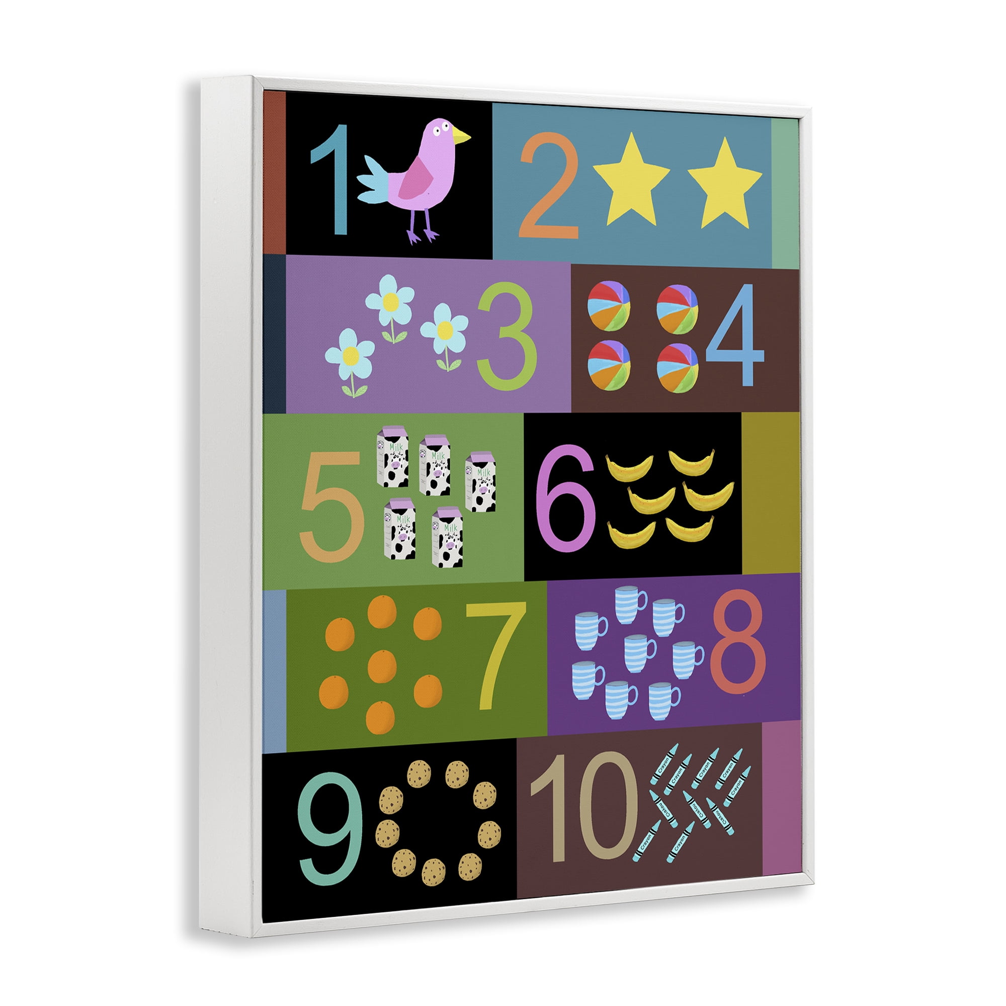 Learning To Count Chart White Framed Giclee Art, design by Carla Daly