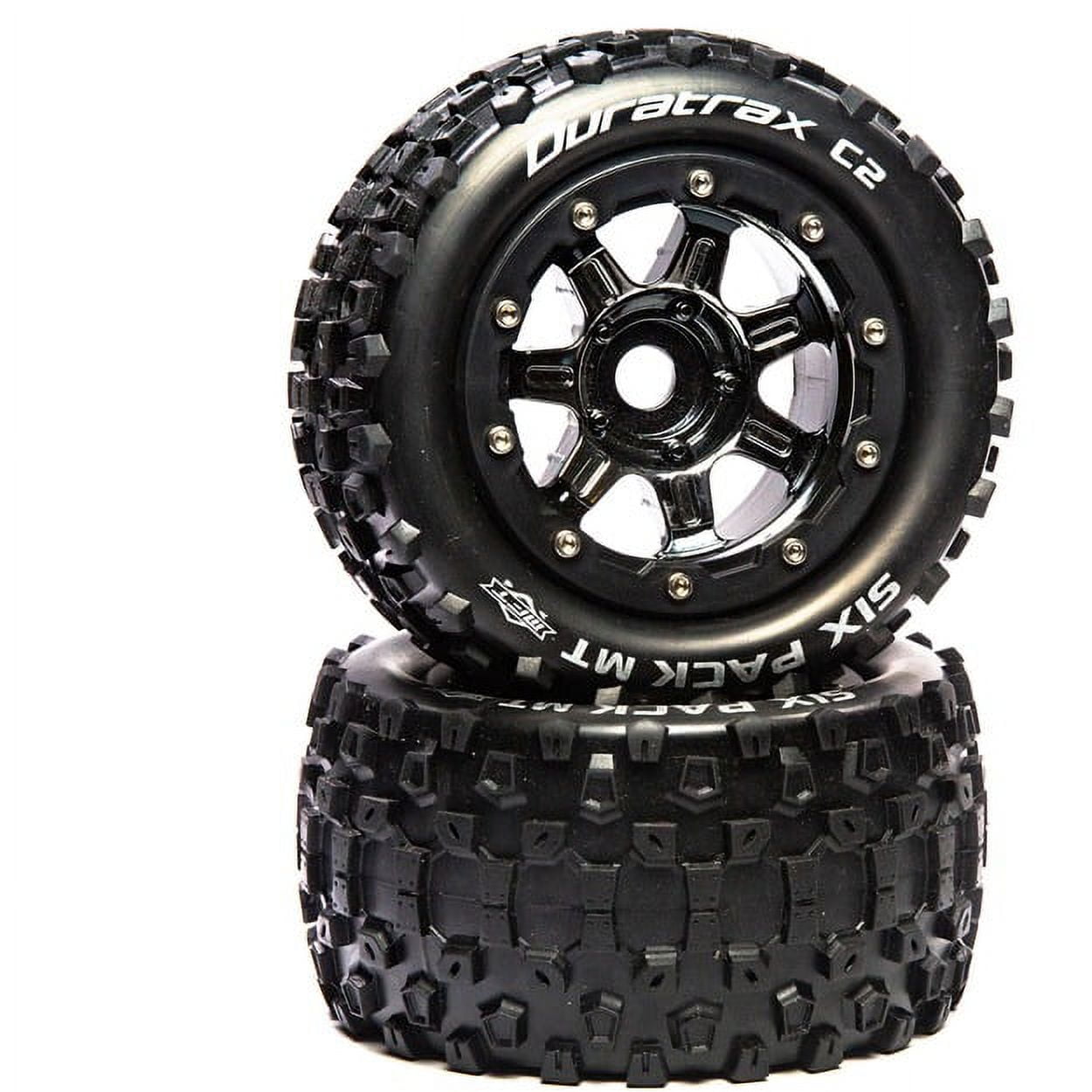 Duratrax SixPack MT Belt 2.8 Mounted Front Rear Tires .5 Offset 17mm Black Chrome 2 DTXC5605 Walmart