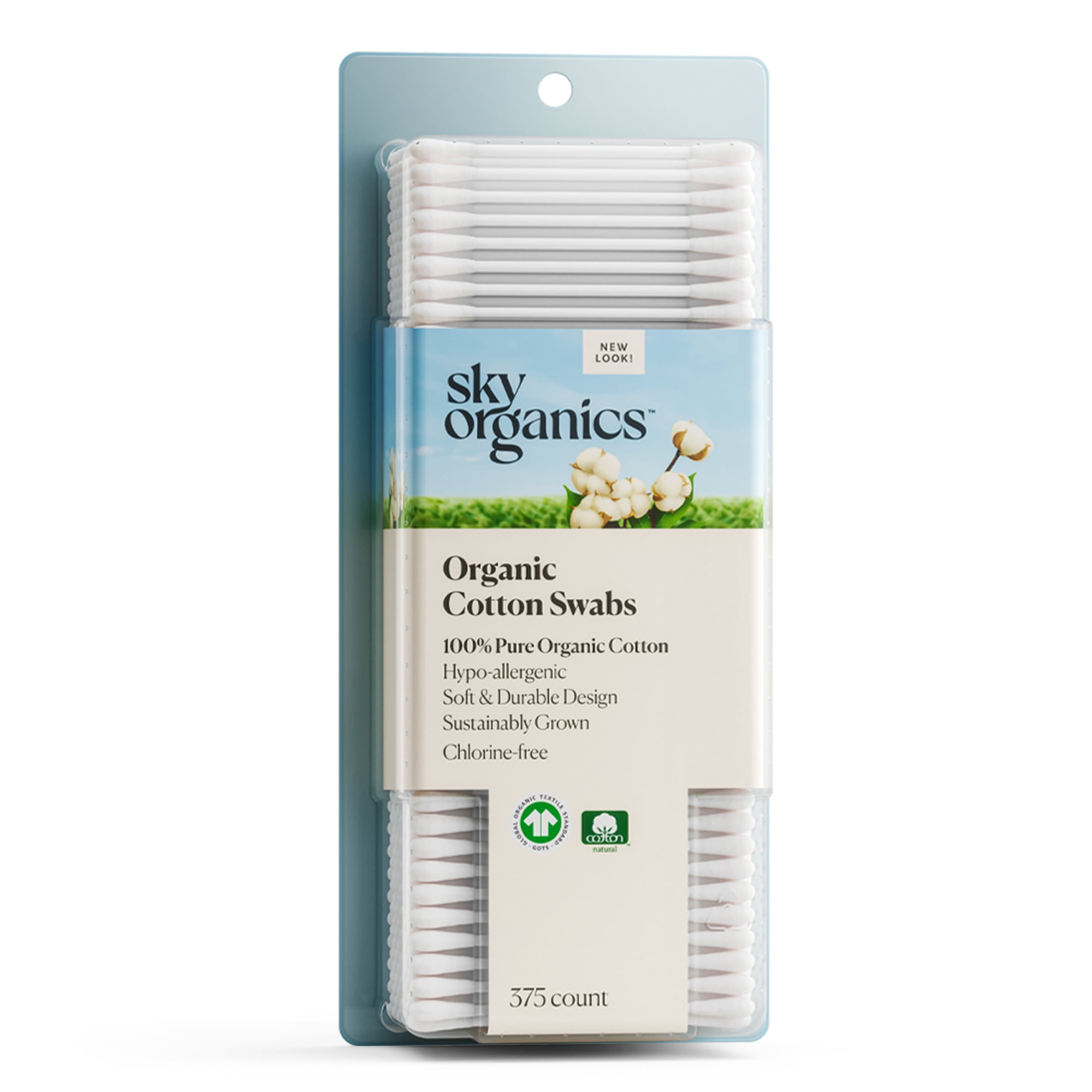 Sky Organics 100% Organic Cotton Swabs, 375 Count