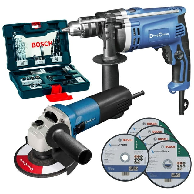 Miniesmeril y rotomartillo DC + 5 discos Bosch + brocas