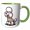 Green/White, variant on 3drose, Funny Cute Cool White Poodle Dog Wearing Colorful Sweater Graffiti, 11oz Mug