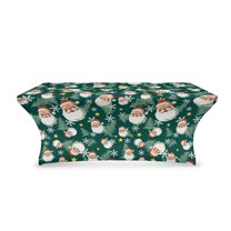 TSOVTHRID Cute Santa Claus Tree Print Rectangular Tablecloth Stretch Polyester Table Cloth, Fitted Washable Tablecloth Protector for Party, Birthday, Wedding, Festival Christmas Decor