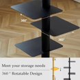 thumbnail image 6 of 9 Tier Metal Spine Bookshelf Tower, Vertical Bookshelf,Adjustable Vertical Spine Book Tower Floor,Tall Open Shelf 360 Display Storage Organizer for Study Room,Living Room,Office,Bedroom(Black), 6 of 8