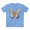 Carolina Blue, variant on Butterfly shirt, Shirt with Butterfly, Tee Shirt with Antique Butterfly