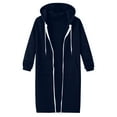 thumbnail image 4 of zaveiop Long Hoodie for Women Zip up Long Sleeve Tunic Sweatshirts with Pockets Oversized Fleece Casual 2025 Fall Winter Jackets (Z-Navy, L), 4 of 8