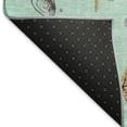 thumbnail image 3 of Addison Rugs Mayfield Washable Coastal Shell Border Green Rectangle Rug, 3' x 5', 3 of 6