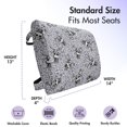 thumbnail image 5 of Skull Lumbar Pillow, Crowned Skull Crossbones Illustration Against Animal Skin Print Pattern, Soft Back Cushion Office Chairs with Adjustable Straps, 14" x 13", Black White Purplegrey, by Ambesonne, 5 of 7