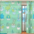 thumbnail image 2 of Coolnut Sheer Curtains, 2 PCS Colorful Cactus Gauze Door and Window Voile Curtain Panels for Bedroom Living Room, 55"x84", 2 of 4
