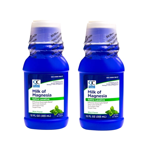 Quality Choice Milk of Magnesia Saline Laxative Mint Flavor 12 fl oz (Pack of 2)
