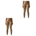 thumbnail image 2 of Qarigey Leggings de cuero para mujer, pantalones pitillo de Yoga de cintura alta, pantalones ajustados de Color sólido, medias sexis a la moda Amarillo 2XL 2piezas, 2 of 6