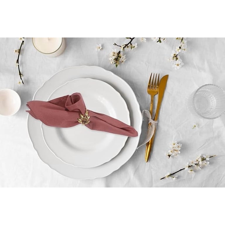 ACCENTHOME Rust Cotton Linen Napkin Set Of 12 18x18 Inch Dinner Napkins Washable Soft Premium Hotel Quality Reusable Napkins Perfect Table Napkins Famil ACCENTHOME Rust Cotton Linen Napkin Set Of 12 18x18 Inch Dinner Napkins Washable Soft Premium Hotel Quality Reusable Napkins Perfect Table Napkins Famil