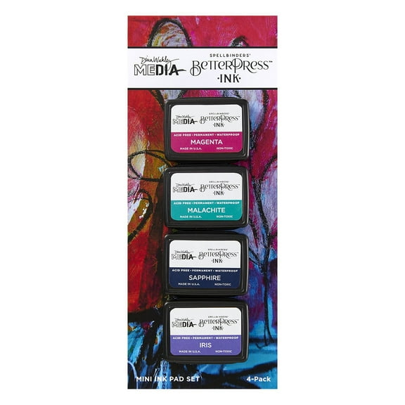 Spellbinders BetterPress Ink Mini Set 4/Pkg By Dina Wakley-Earthy