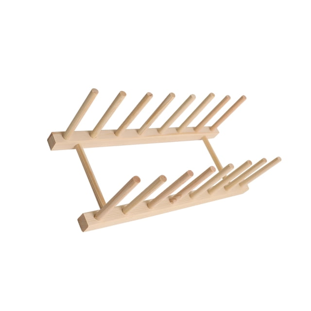 Toystoory Estante de madera multifuncional amarillo de bambú para escurrir platos, estante organizador de cocina que ahorra espacio Cocina y Comedor 7rejillas