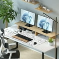 thumbnail image 5 of White Abstract Topographic map Desk Mat XXL Large Gaming Mouse Pad with Stitched Edges, 31.5 x 15.7 inch Extended Full Desk Keyboard and Mouse Pad Anti-Slip Computer Laptop Desk Pad, 5 of 7