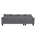 thumbnail image 3 of Grey L Shape Sectional With Storage Chaise And Cup Holders - Velvet Upholstery, Thick Foam Cushions, 4, 154 Lbs Weight Capacity Modern 4 In Holders, Foam, Living Room Furniture, 3 of 6