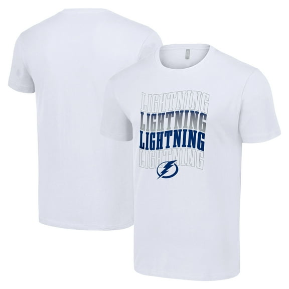 Men's Starter White Tampa Bay Lightning Four Team Name Logo T-Shirt